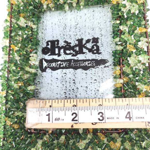 Treska Green Hand beaded Photo Frame 4x6 Photo - Picture 11 of 12